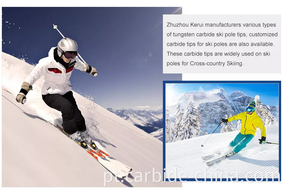 application of ski pole carbide tips